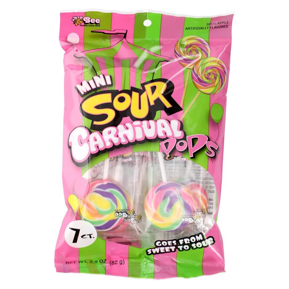 Bulk Mini Sour Apple Flavored Swirling Lollipops, 7ct. Packs Dollar Tree