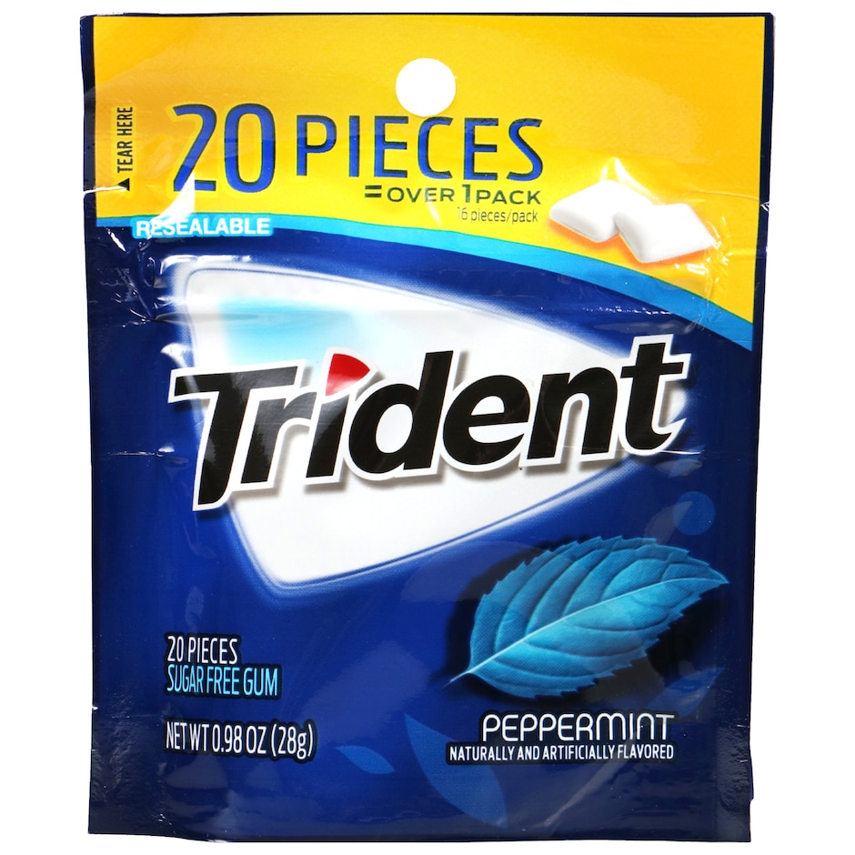 Bulk Trident Peppermint Sugar Free Gum, 20pc. Packs Dollar Tree