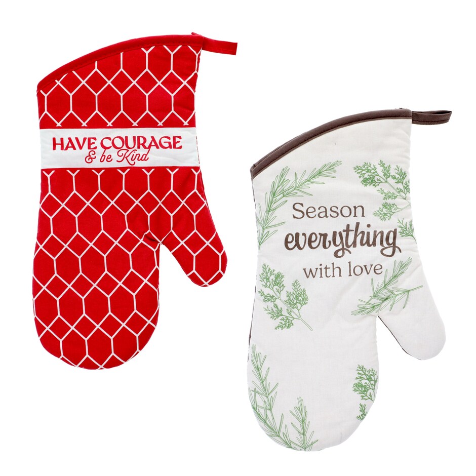 Bulk Home Collection Sentiments Oven Mitts, 13x7 in. Dollar Tree