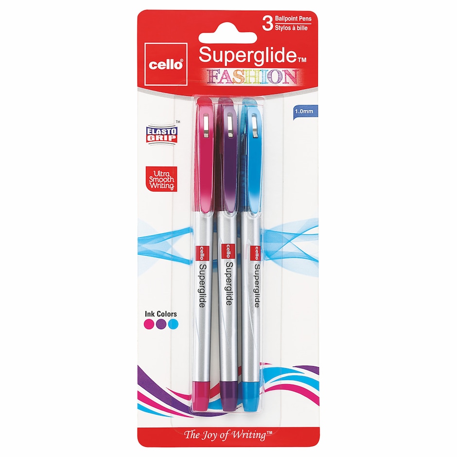 Cello Superglide Fashion Pens, 3ct. Packs Dollar Tree