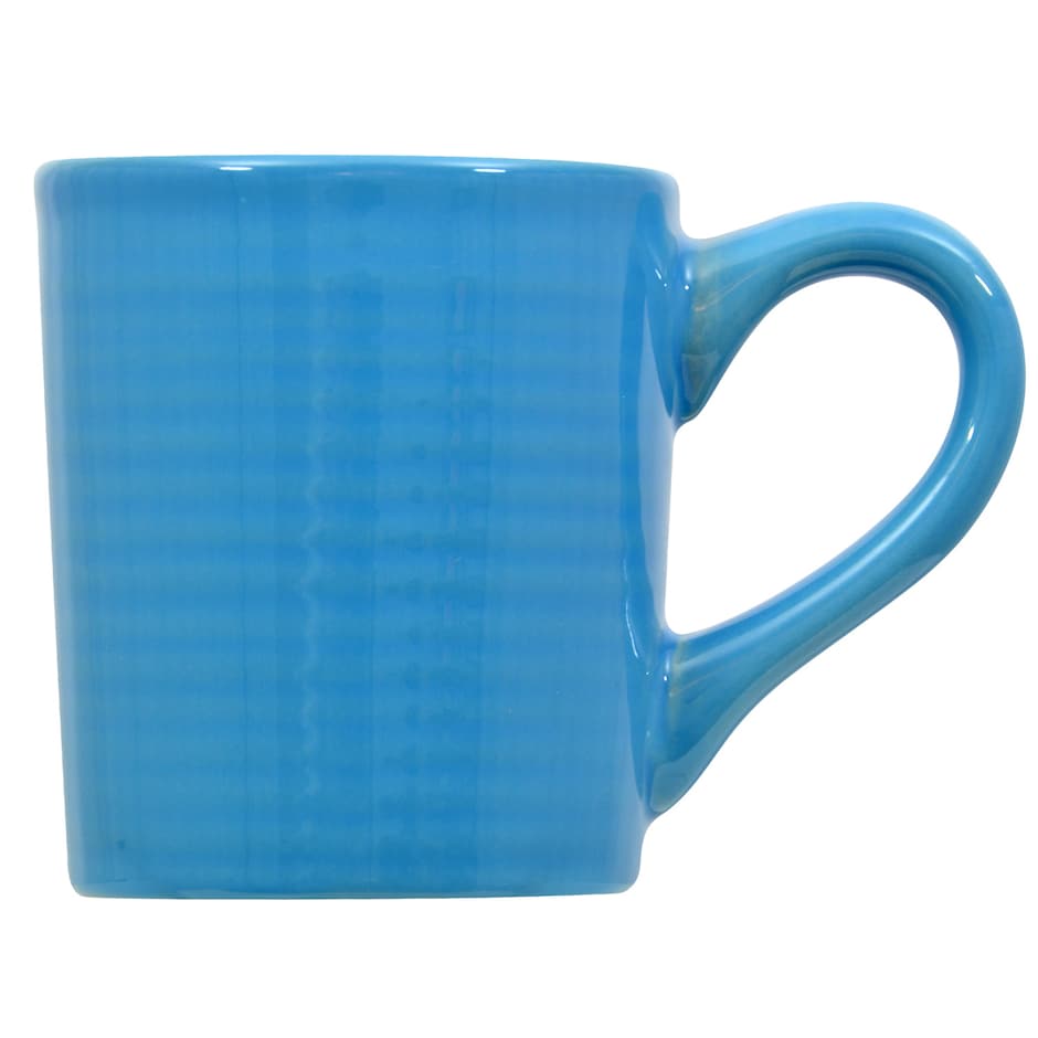 Bulk Royal Norfolk Santa Fe Peacock Blue Solid Stoneware Mugs, 12 oz