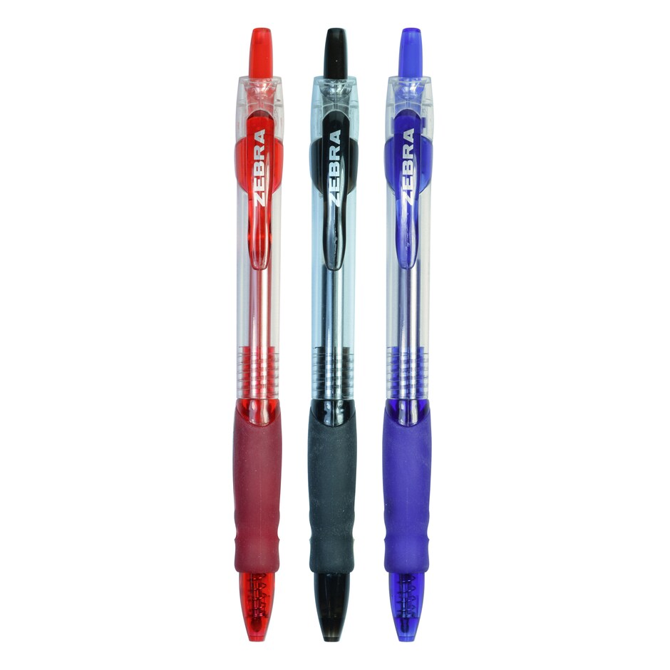 Plumas Zebra Retractiles Tinta Gel 0.7mm, Colores Surtidos, Pack de 3 3