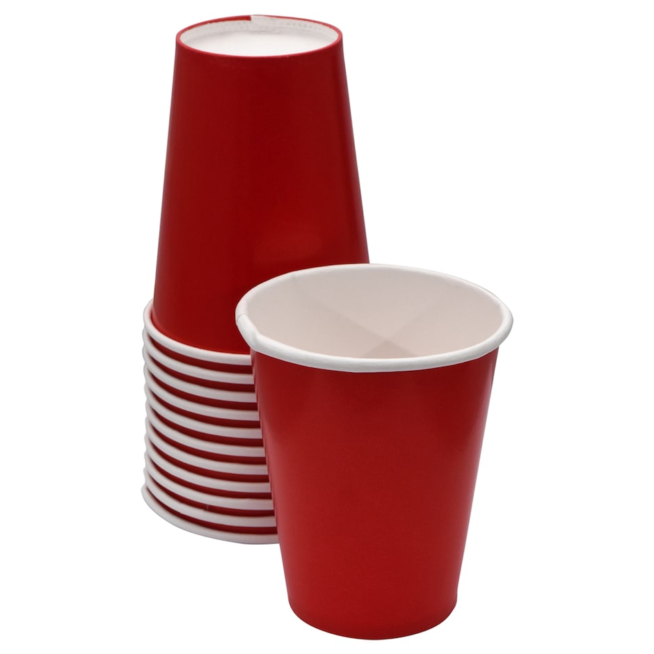 Bulk Red Paper Party Cups, 12ct. Packs Dollar Tree