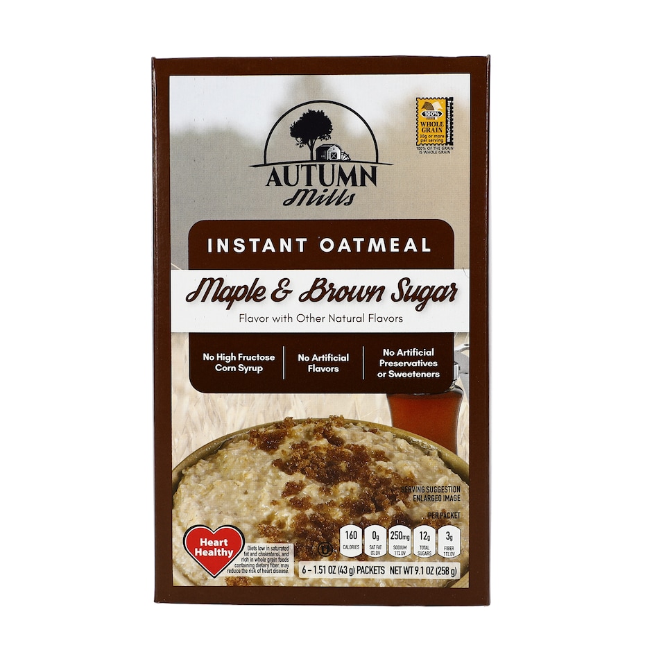 Bulk Autumn Mills Maple & Brown Sugar Instant Oatmeal, 6ct. Boxes