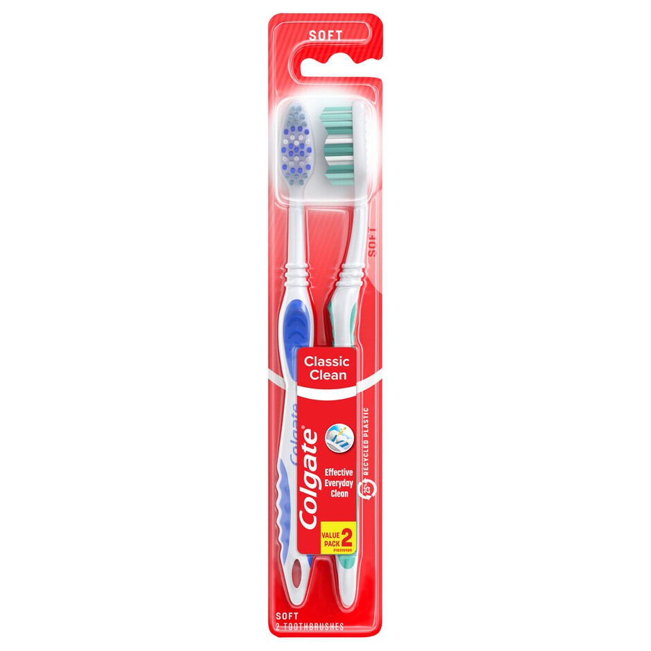 Cepillo Colgate Classic Clean Suave - Paquete de Dos 3