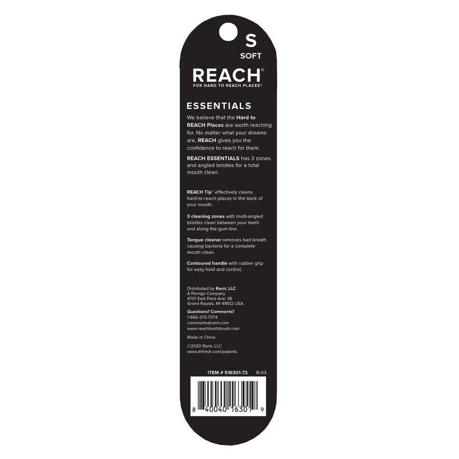 Cepillo de Dientes Reach Essentials Pequeno con Tapa, Pack de 2 3