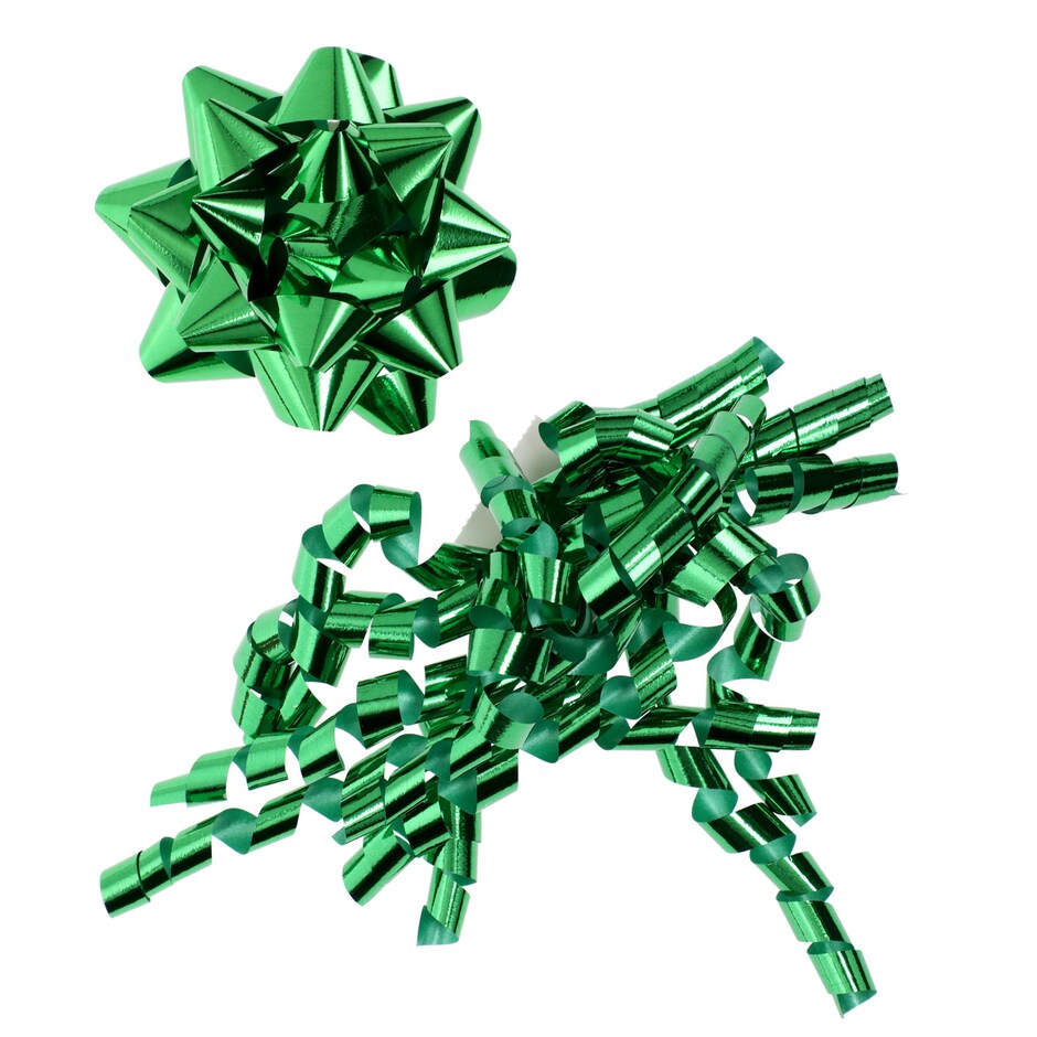 Lazos Voila Brillantes Rizados para Regalos, Paq de 2 5