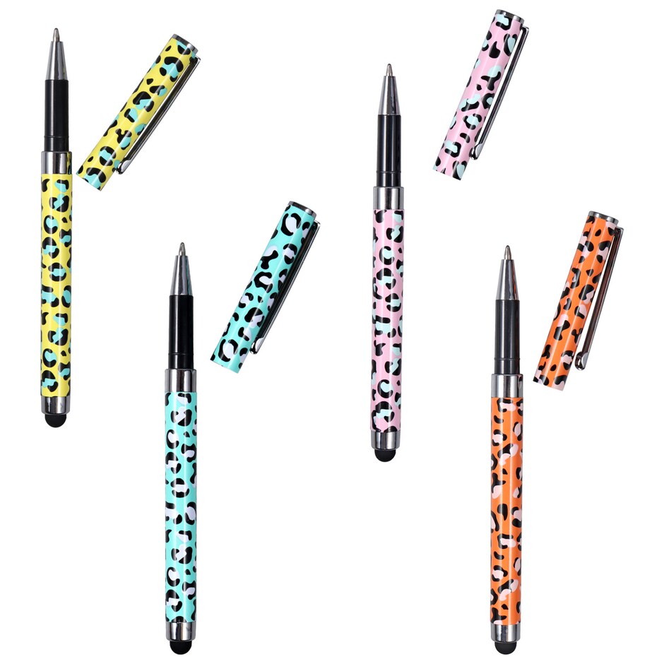 Bulk Colorful Leopard Stylus Pens, 5.625 in. Dollar Tree