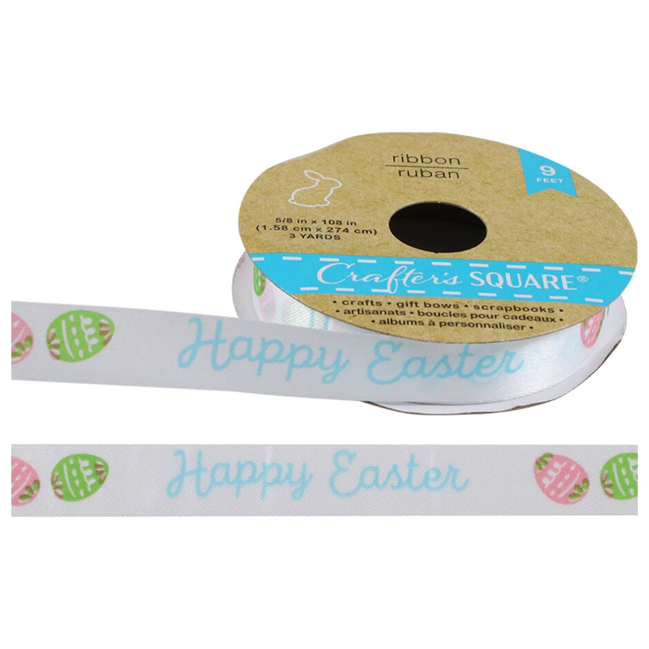 Cinta de Pascua Poliester 3yd Disenos Variados para Tus Creaciones 3