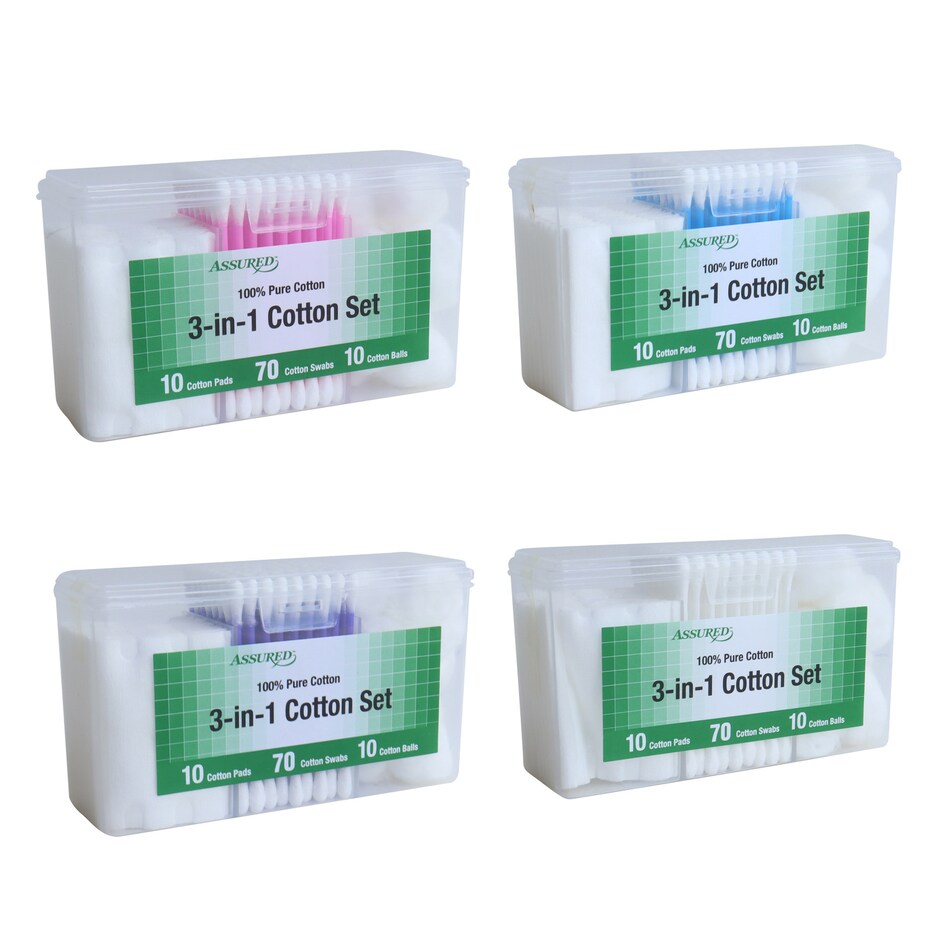 Set de Algodon 3 en 1 con Hisopos Colores Surtidos Pa Tu Cuidado Diario 4