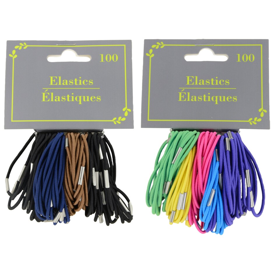 Bulk Thin Solid Color Hair Elastics, 100ct. Packs Dollar Tree