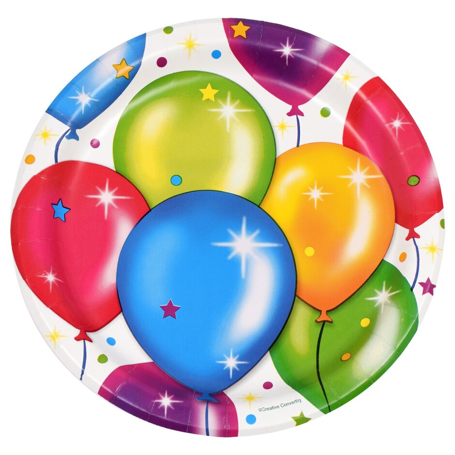 Birthday Balloon Paper Party Plates, 16-ct. Packs