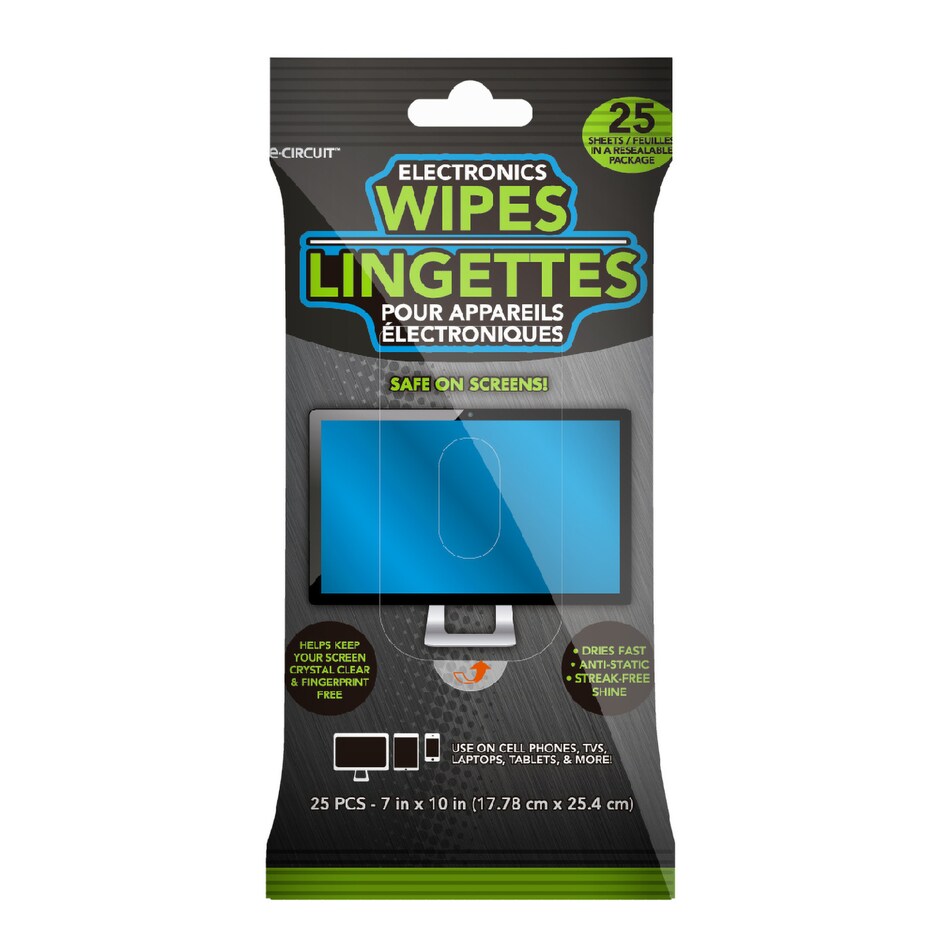 Bulk ECircuit PreMoistened Electronics Wipes, 25ct. Packs Dollar Tree