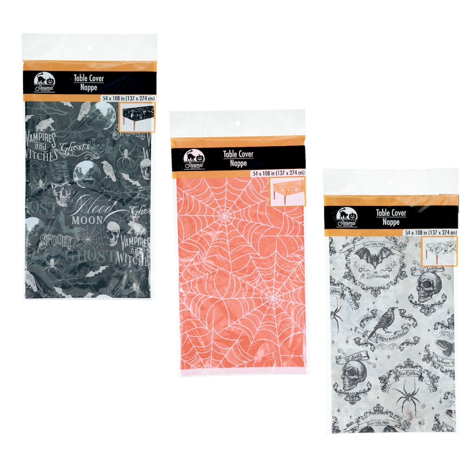 Bulk Whimsical Halloween Table Covers, 54x108 in. Dollar Tree