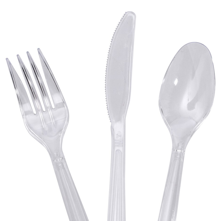 Cubiertos Plasticos Transparentes Desechables - 4 Paquetes de 48 Unds 3