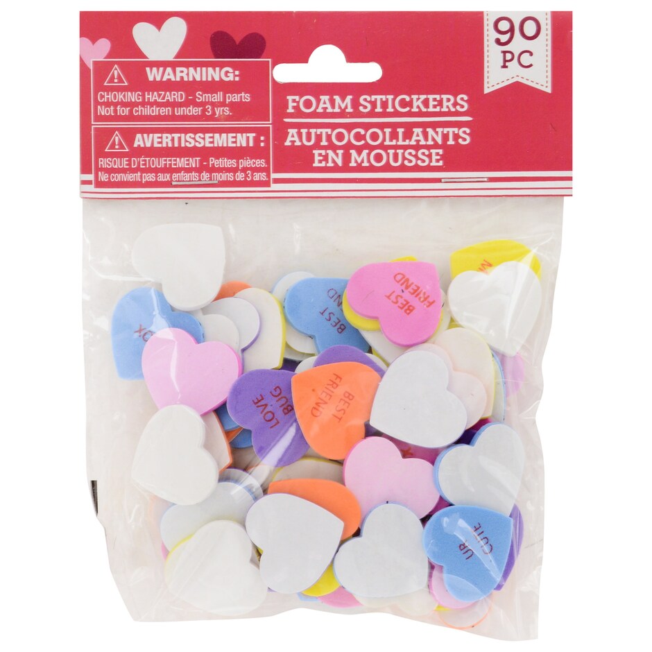 Stickers Corazones de Foamy para San Valentin - Paquete de 90 2