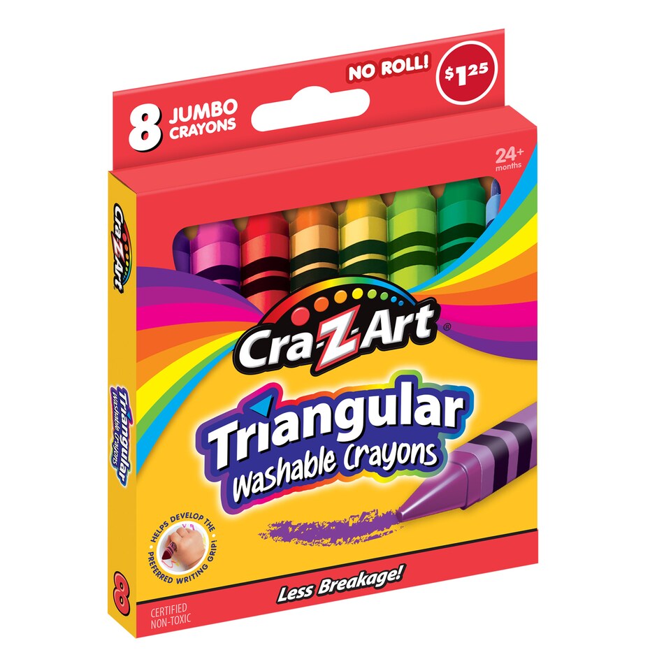Creyones Cra-Z-Art Jumbo Lavables Triangulares - Paquete de 8 2