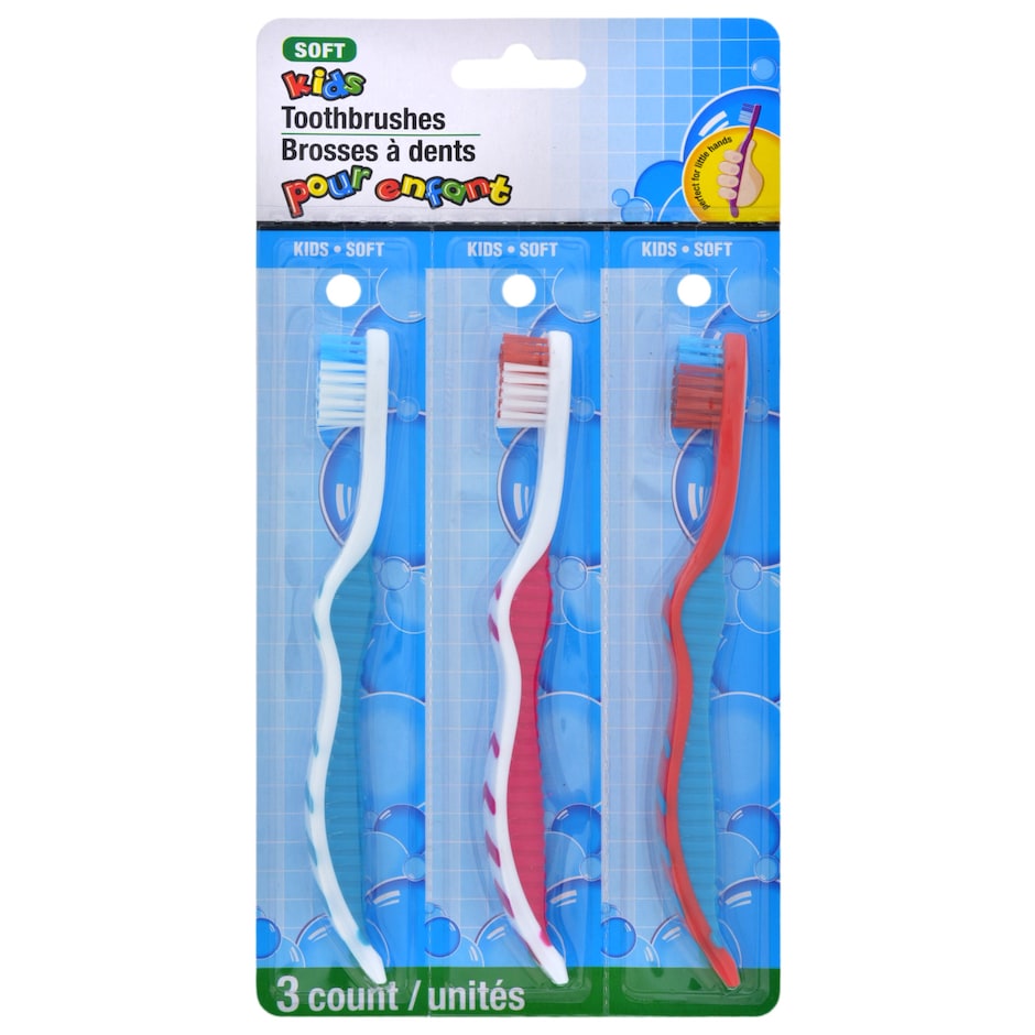 Bulk Kids SoftBristle Toothbrushes, 3ct. Packs Dollar Tree