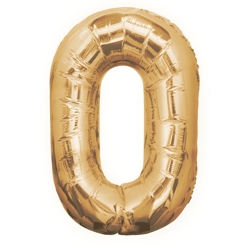 Champagne Gold Helium Number Balloon - 0