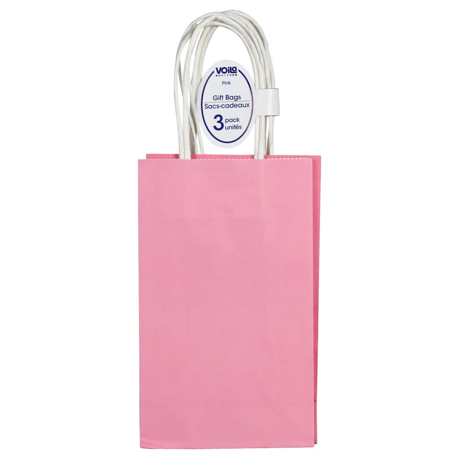 Bolsitas de Regalo Rosadas Kraft Voila, Pack de 3 para tus Detalles 3