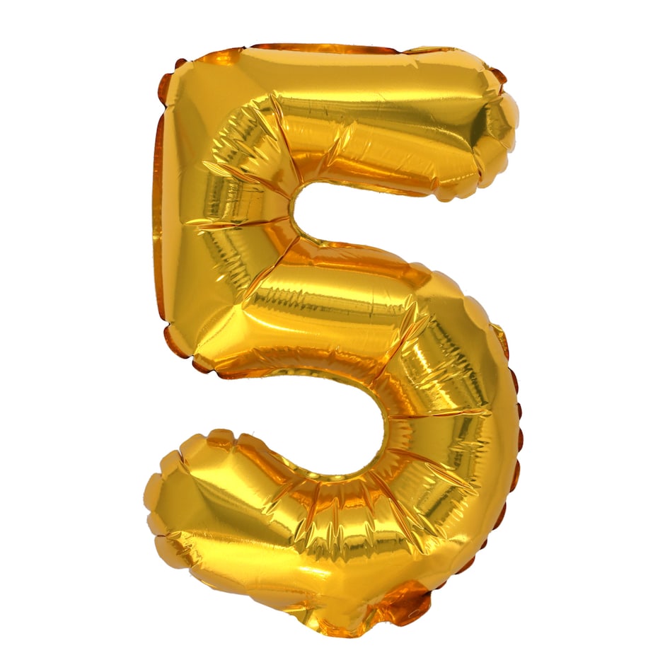 Globo Dorado Numero 5 Kaleidoscope 14in - El Brillo que tu Fiesta Necesita 3