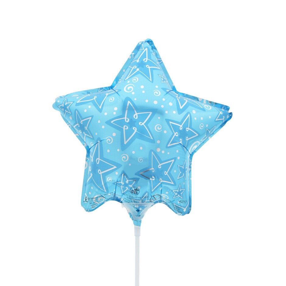 Globos de Estrella Azul Claro con Palito pa Celebrar 2