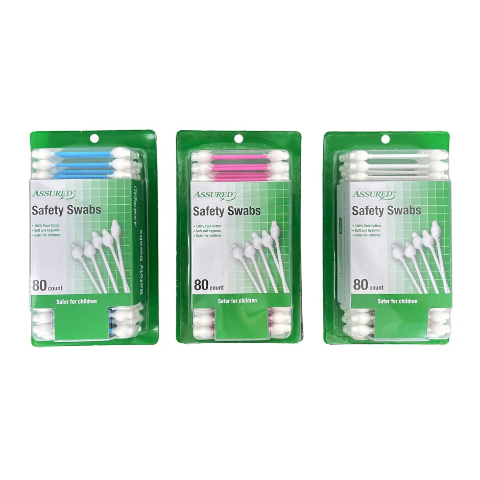 Cotonetes Assured Safety 80 Pcs Colores Surtidos Paquete Familiar 4