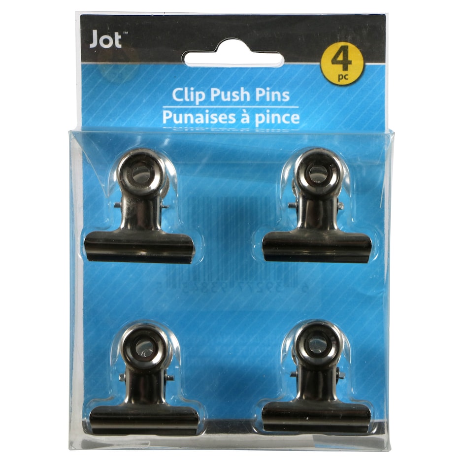 Bulk Jot Metal Clip Push Pins, 4ct. Packs Dollar Tree