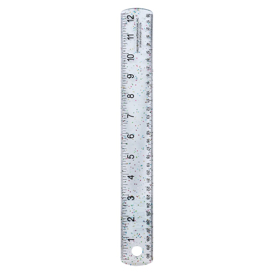 Bulk Clear Plastic Rulers with Glitter, 12.5x1.5 in. Dollar Tree