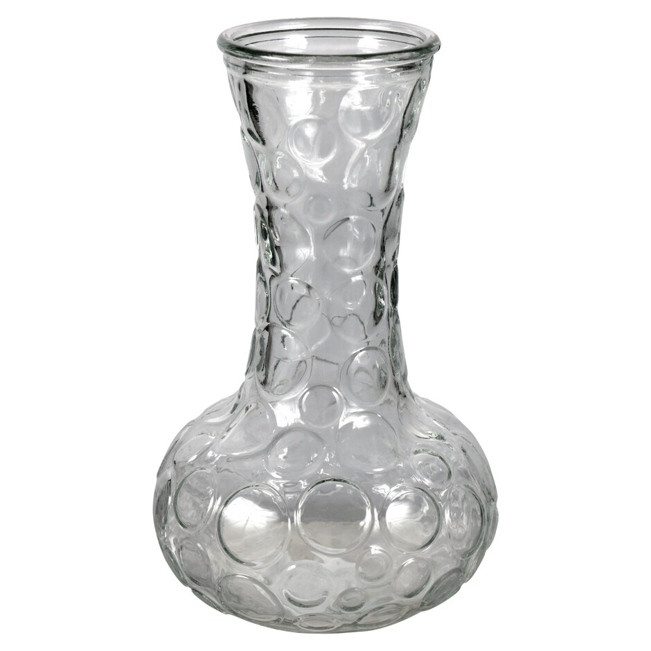 Bulk Clear Glass Bubble Vases with Round Bottoms, 8x2.5x4.75 in