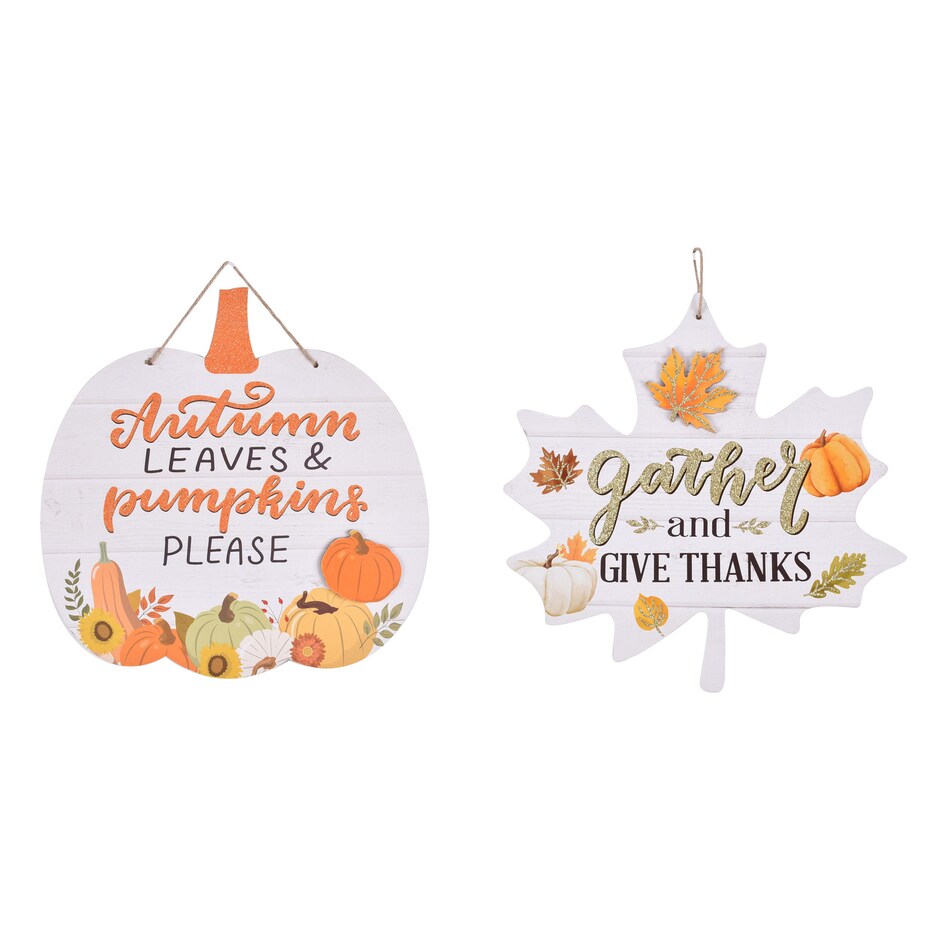 Harvest Inspired Wall Decor Signs, 11x11-in.