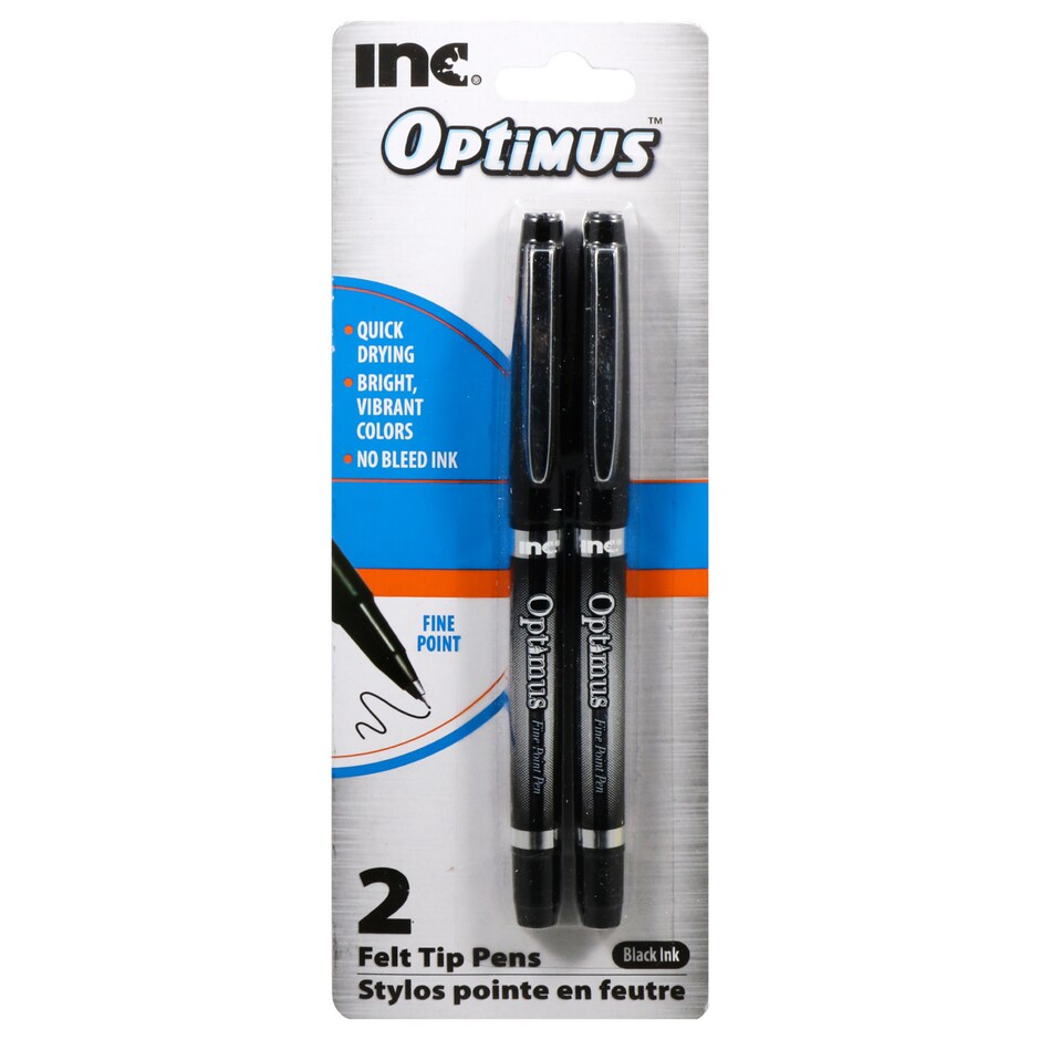 Marcadores Optimus Punta Fina Paquete de 2 Colores Nitidos 3