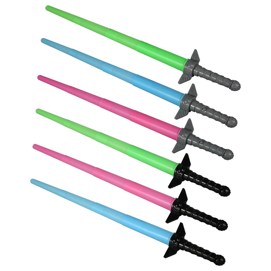 Bulk Collapsible LED Toy Swords for Kids, 11.25x3.75x1.5 in. Dollar Tree