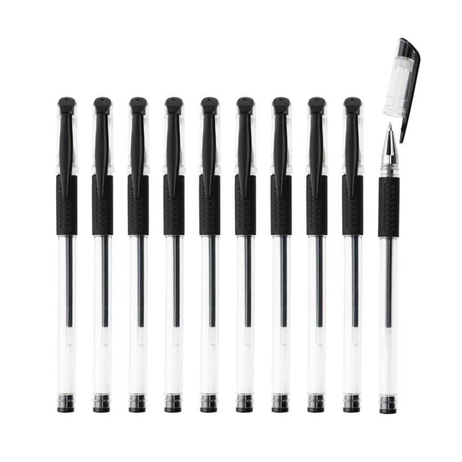 Lapiceros Gel Negro Jot, Paq de 10 - Tinta Suave y Agarre Comodo 2