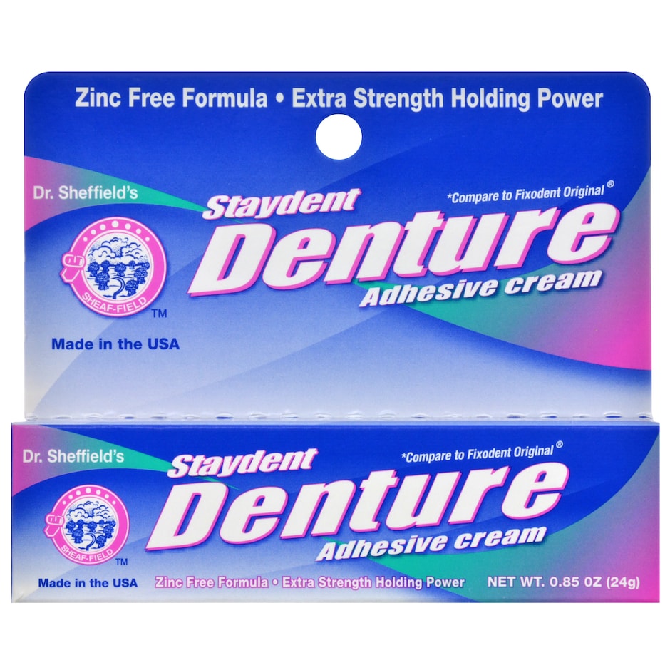 Dr. Sheffield's Staydent Denture Adhesive Cream, 0.85 oz. Tubes