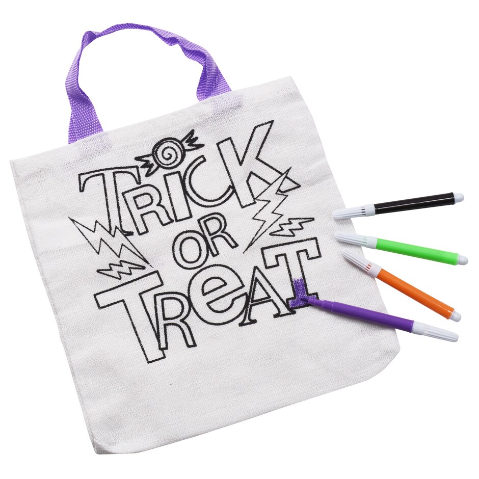 Bolsas de tela pa decorar Halloween con marcadores 12x8 pulg 5