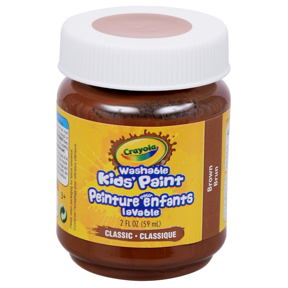 Bulk Crayola Washable Kids' Brown Paint, 2oz. Containers Dollar Tree