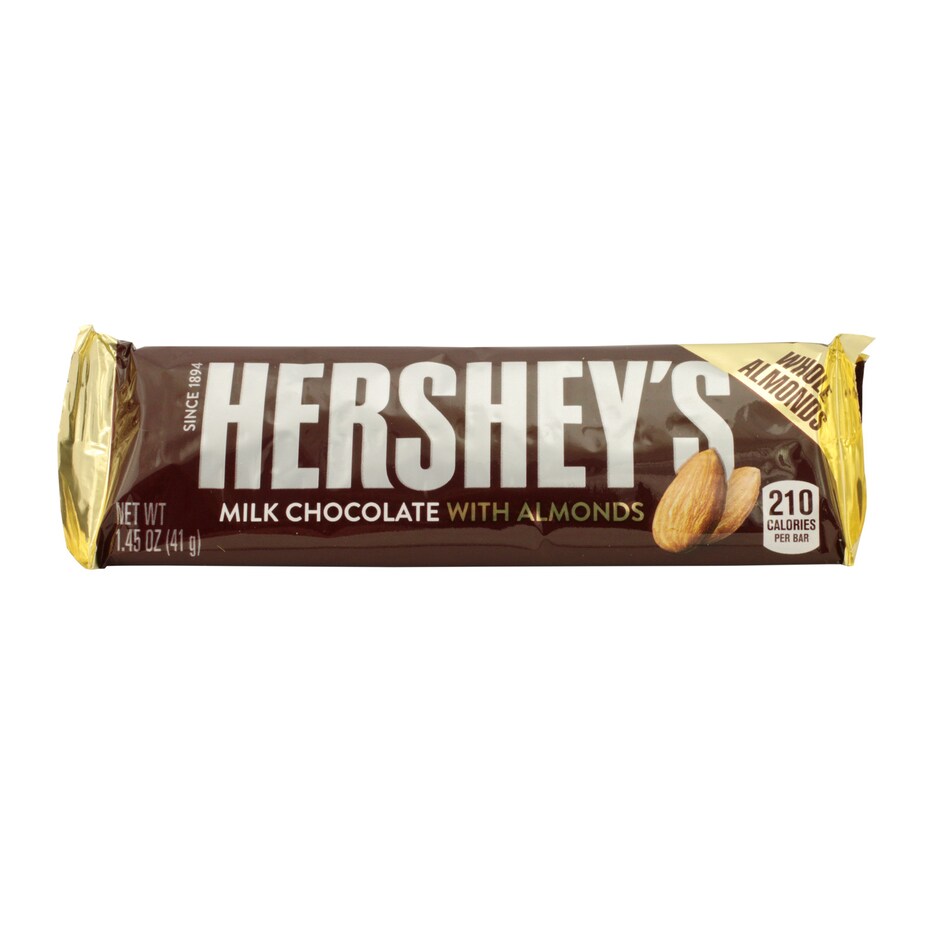 Bulk Hershey's Milk Chocolate Candy Bars with Almonds, 1.45 oz