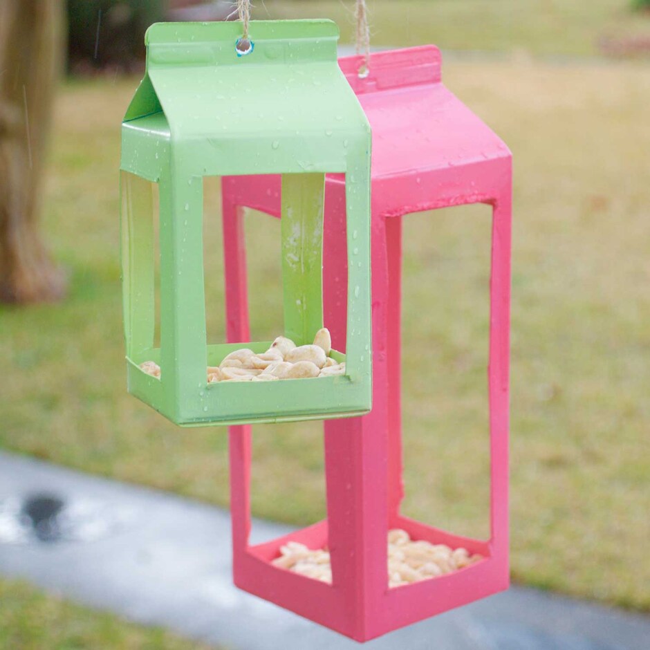 DIY Carton Bird Feeders Dollar Tree