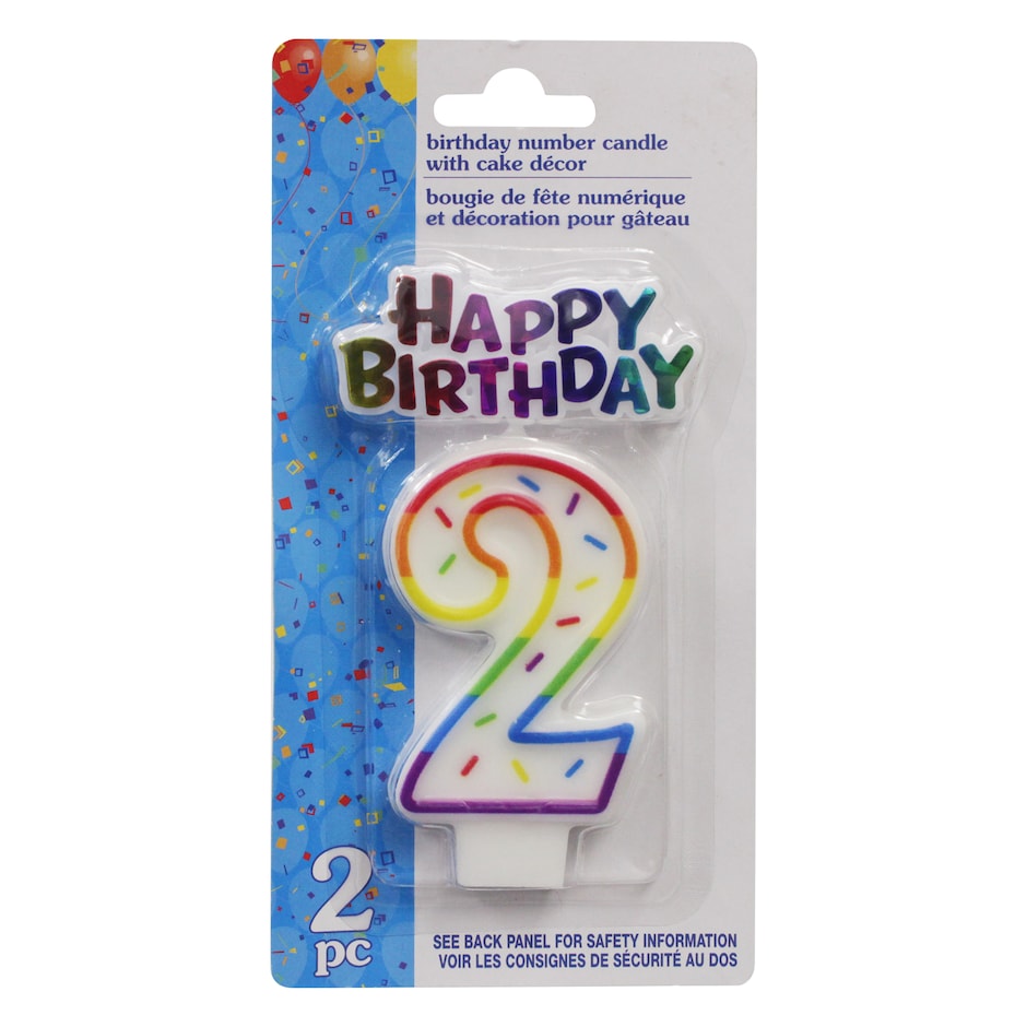 Vela Numero 2 y Topper Feliz Cumpleanos pa tu Bizcocho - Set de 2 2