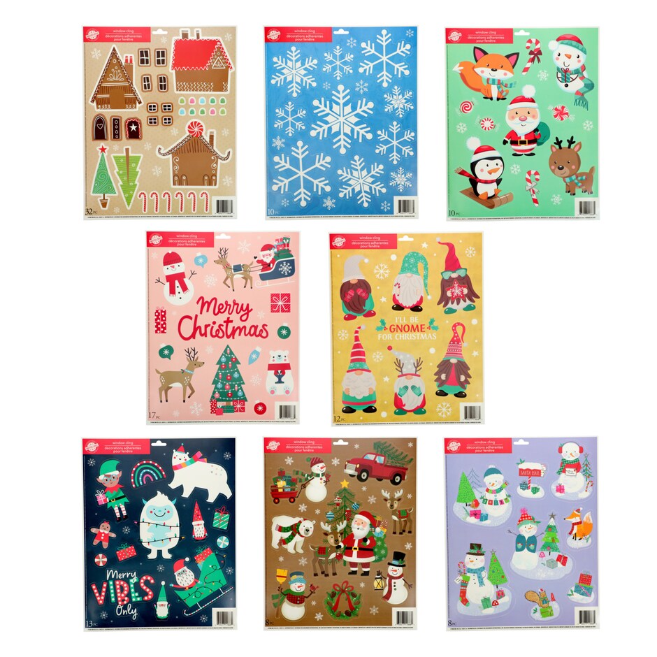 Christmas-Themed Window Clings