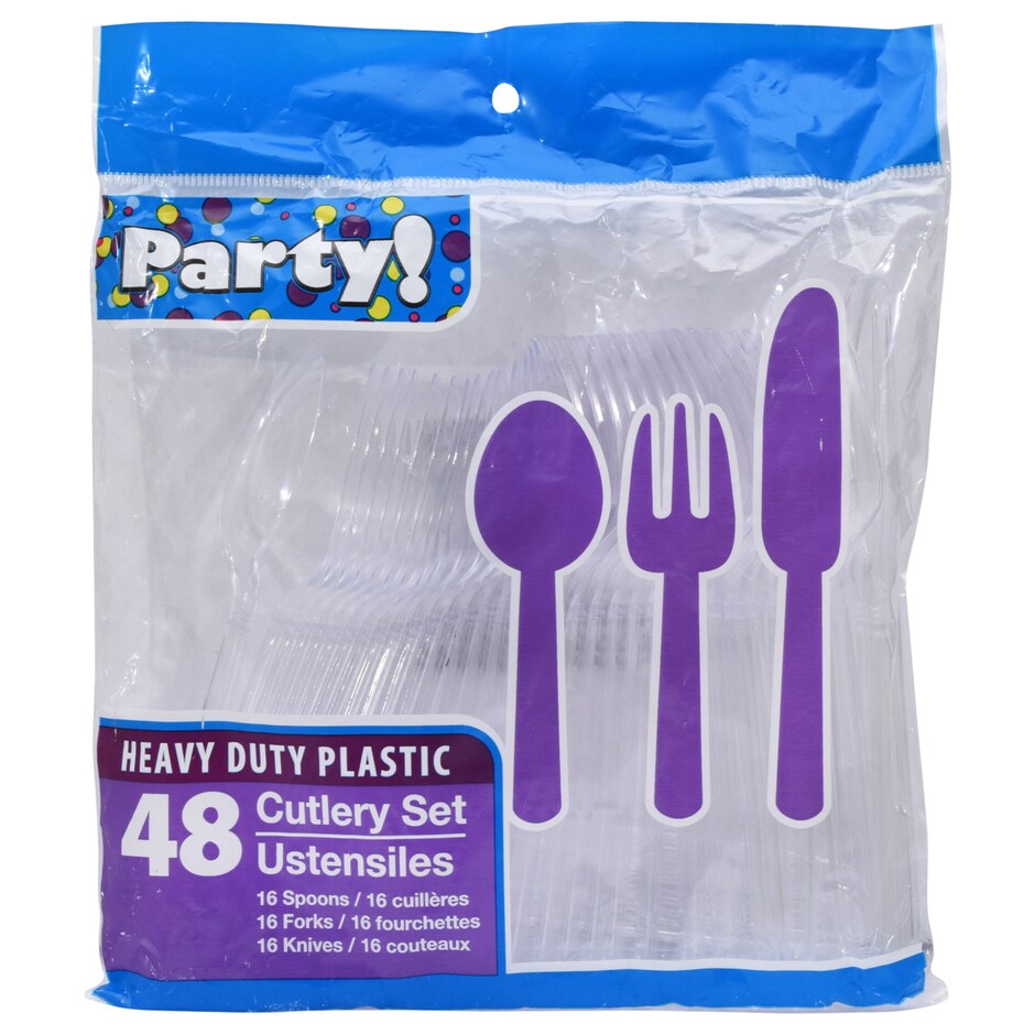 Cubiertos Plasticos Transparentes Desechables - 4 Paquetes de 48 Unds 4