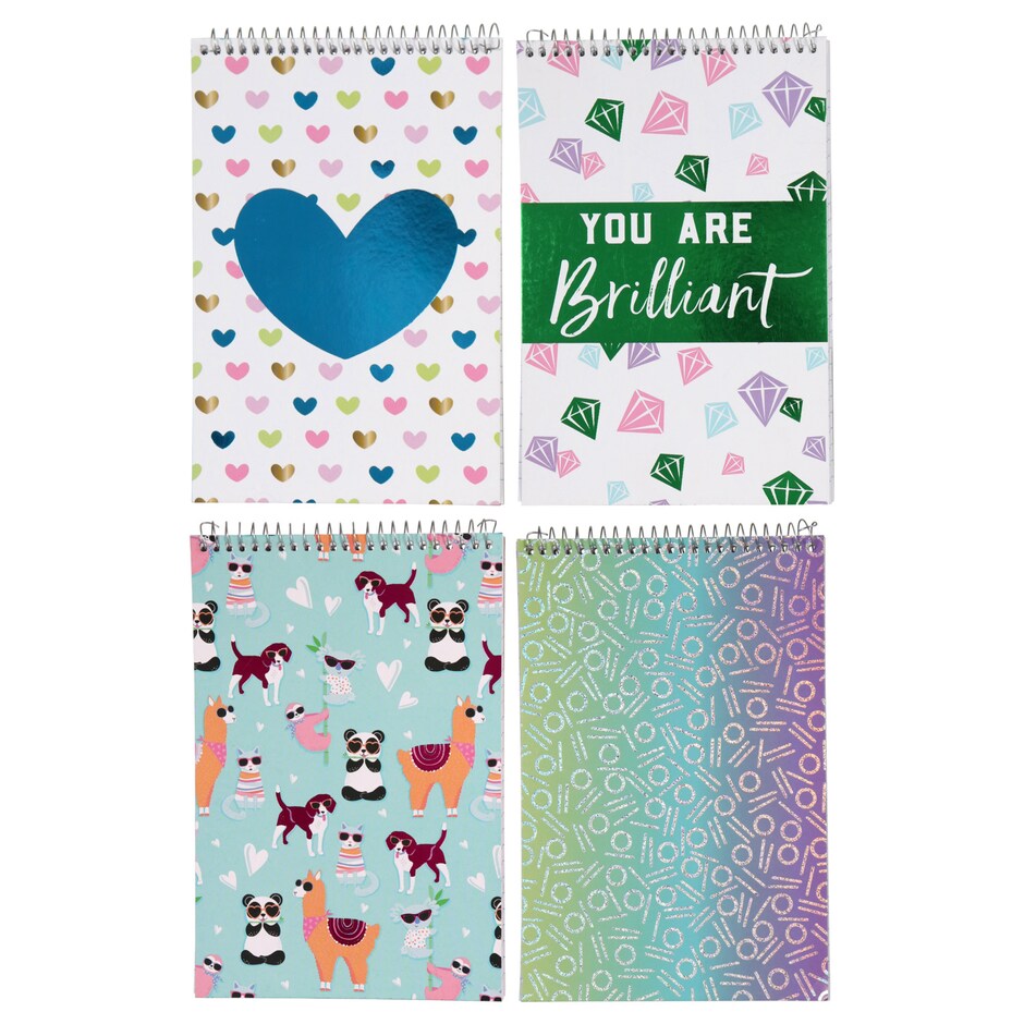Bulk Fashion Stencil Spiral Bound Notepads, 80 Pages Dollar Tree