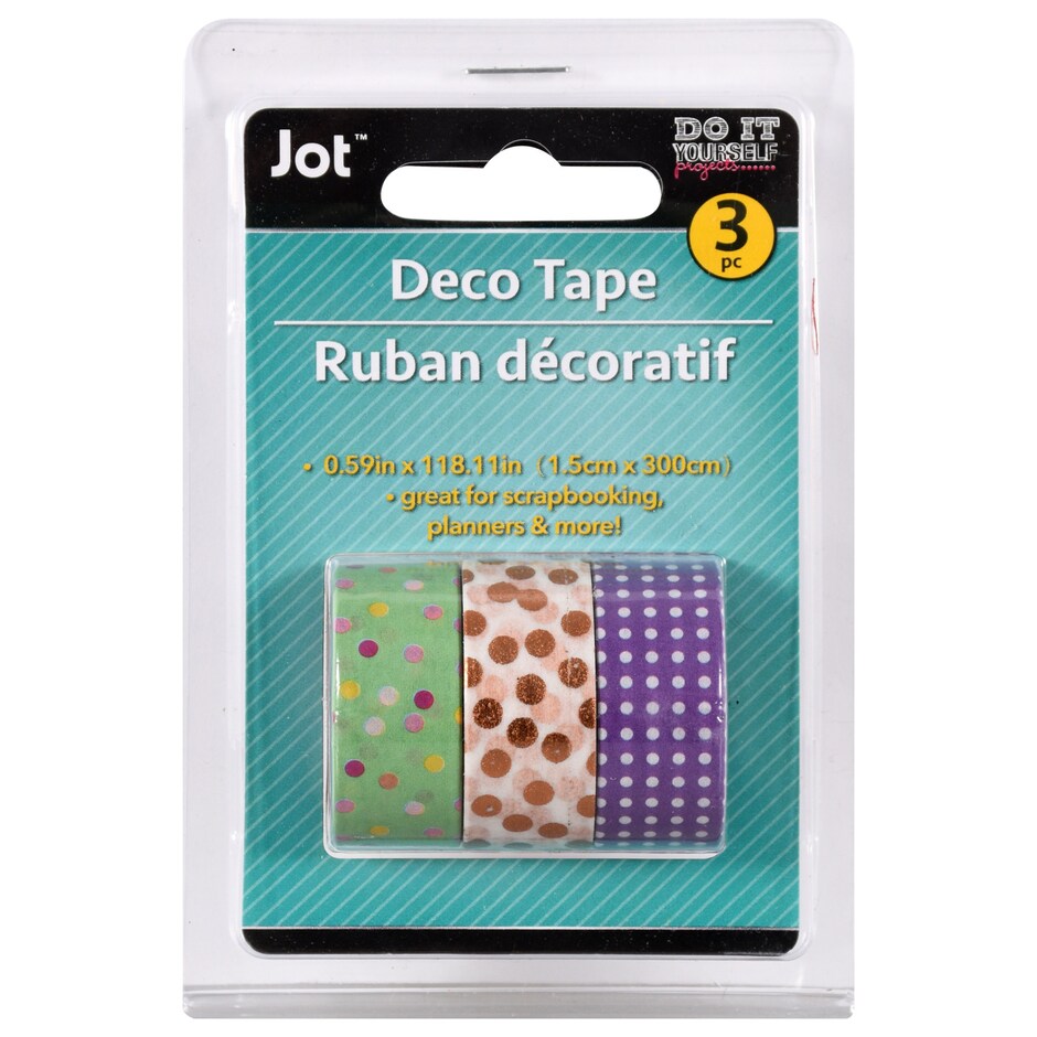 Cintas Washi Decorativas Jot, Paquete de 3 Rollos 4