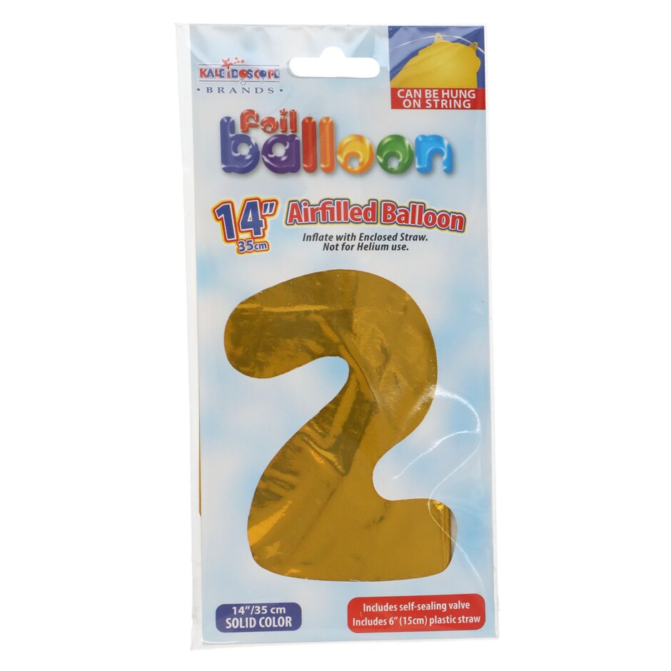 Globo Numero 2 Dorado Brillante 14 Pulgadas 4