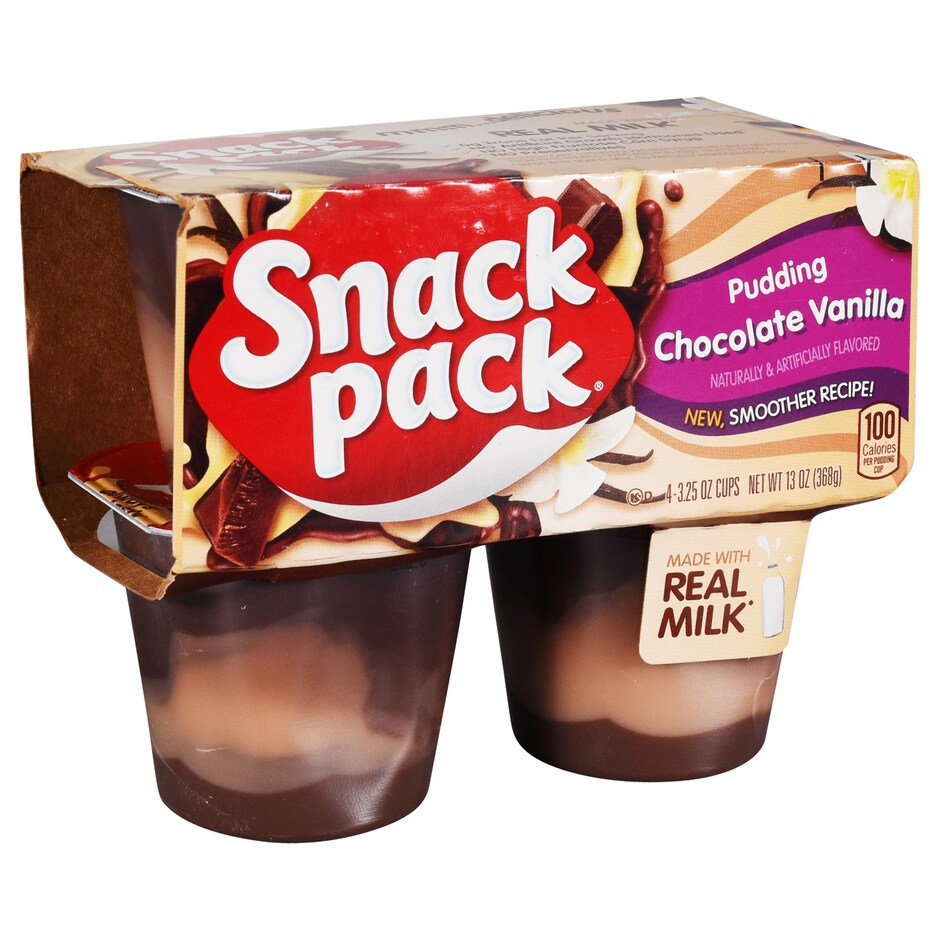 Bulk Snack Pack Chocolate Vanilla Pudding Snack Cups, 4ct. Packs