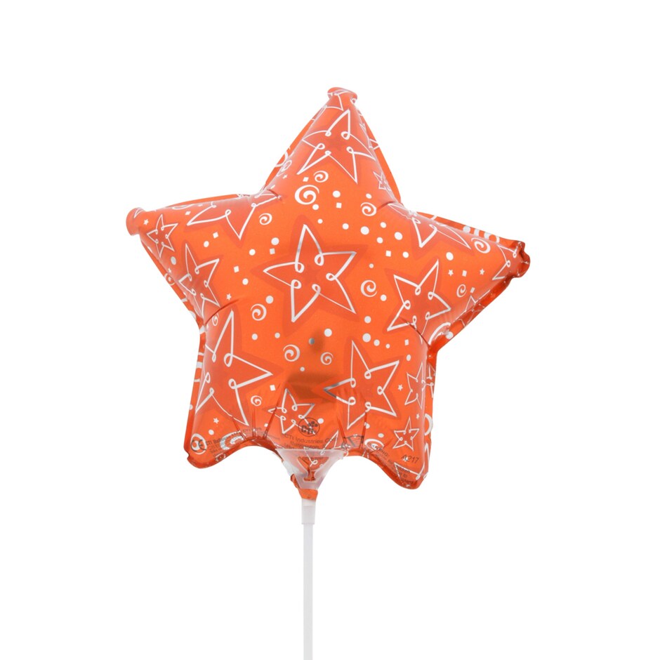 Globos Estrellas Naranja con Palito 9 pulg Pa Tus Fiestas 3