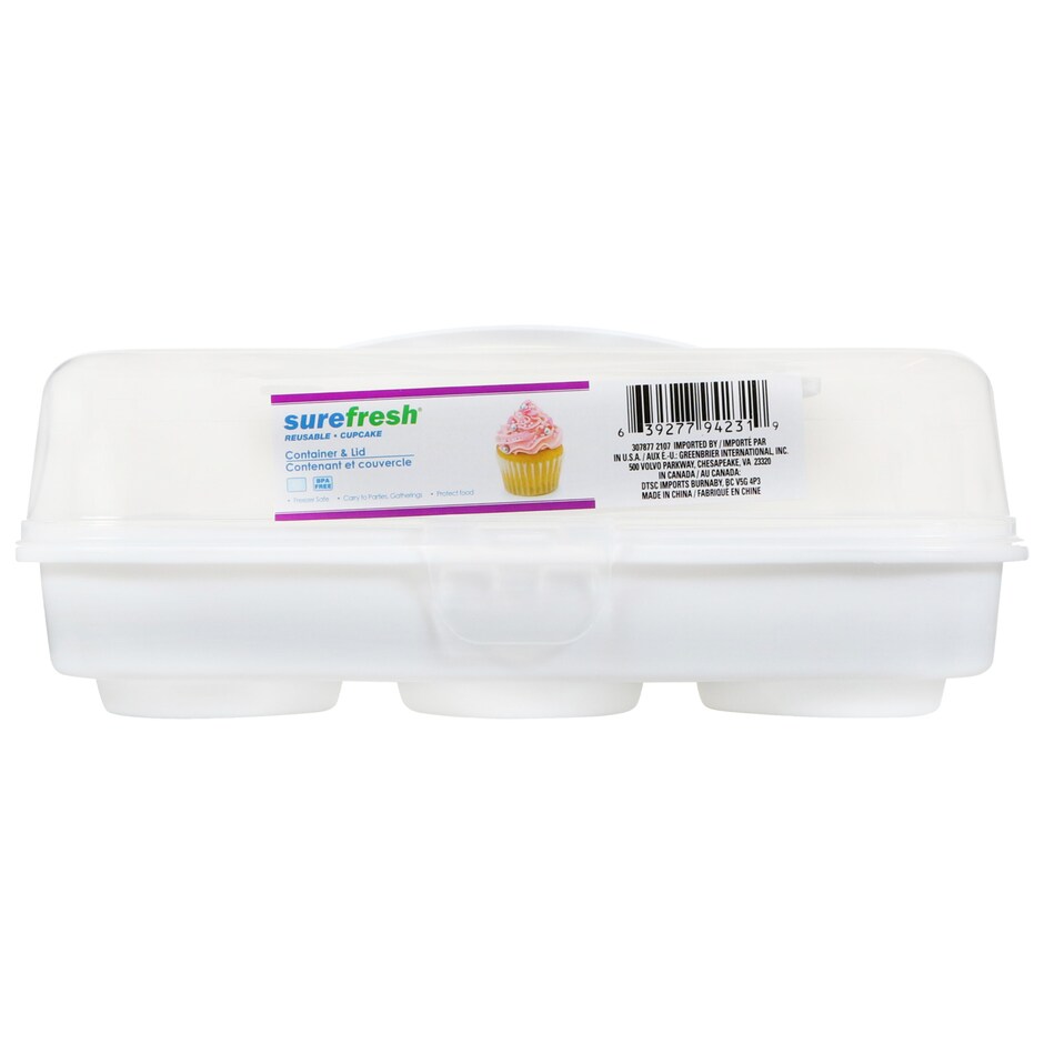 Envases Reusables Sure Fresh para Cupcakes con Tapa - 6 Unidades 3