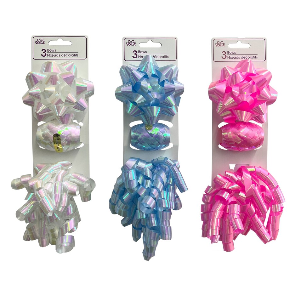 Voila Iridescent Bow Sets, 3-ct. Packs