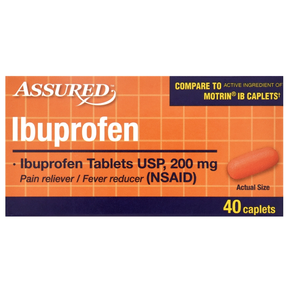 Bulk Assured Ibuprofen Caplets, 40ct. Bottles Dollar Tree